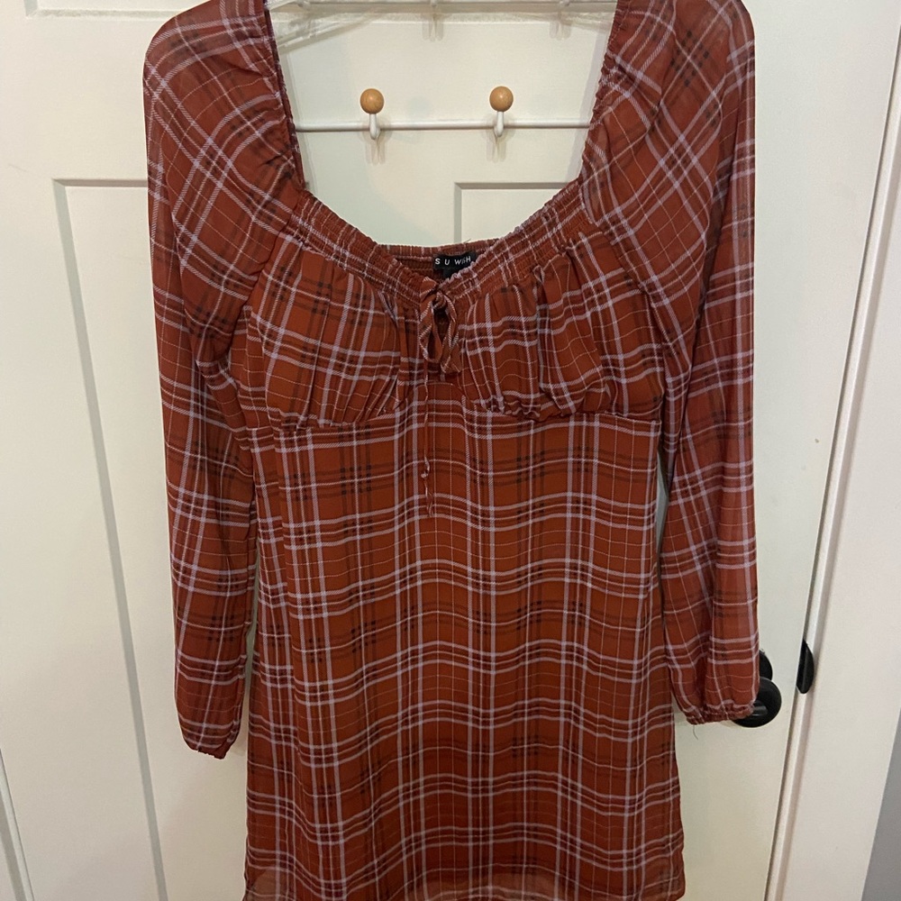 Long sleeve padded dress